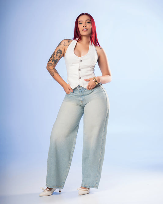 Jeans Glow Blue Baggy O-3001