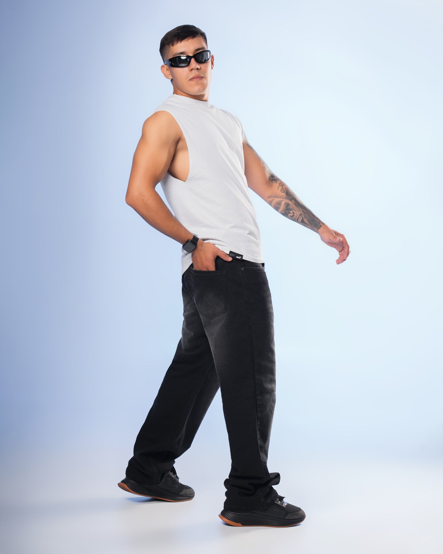 Jeans Straight Negro Humo O-12000