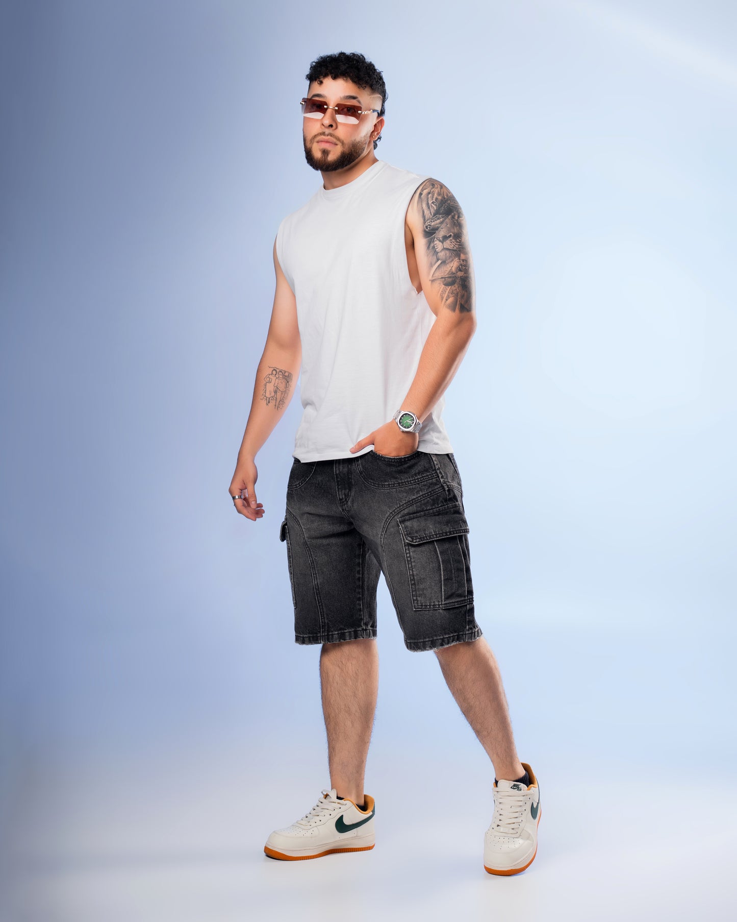 Bermuda Black Humo Cargo O-1001