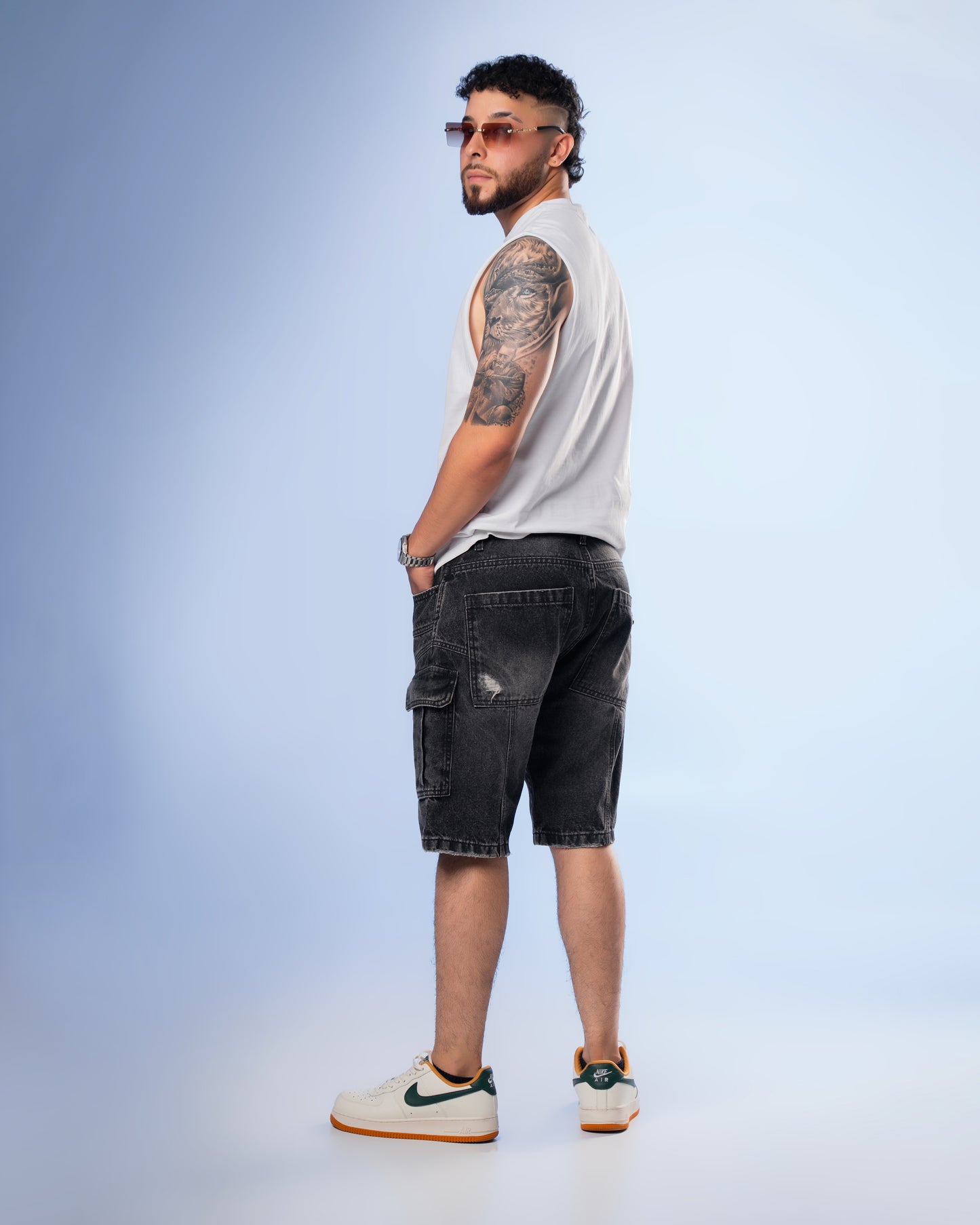 Bermuda Black Humo Cargo O-1001